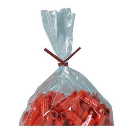 Global Industrial„¢ Twist Ties Open Type Bag, 4L X 1/8W, Red, 2000/Pack